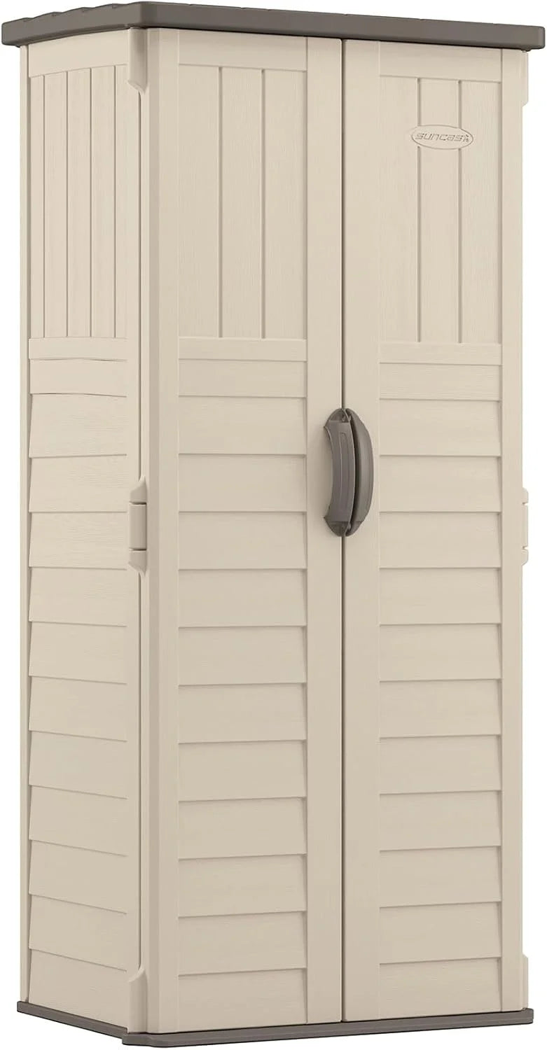 Special Vertical Outdoor Storage Shed with All-Weather Construction, Vanilla - Image 2