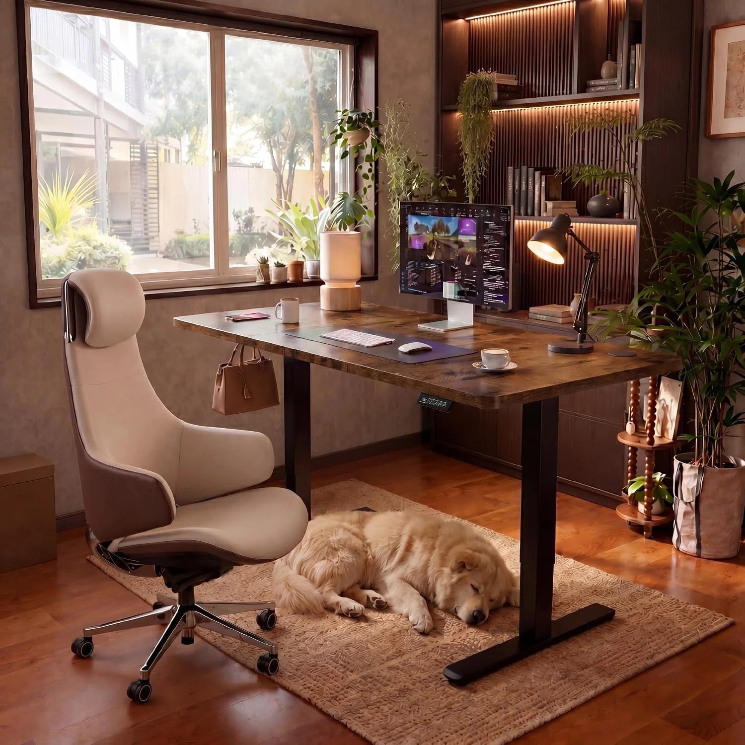 Special 55 x 24 Inches Electric Height Adjustable Standing Desk Large Sit Stand Up Desk Home Office Computer Desk Memory - Image 36