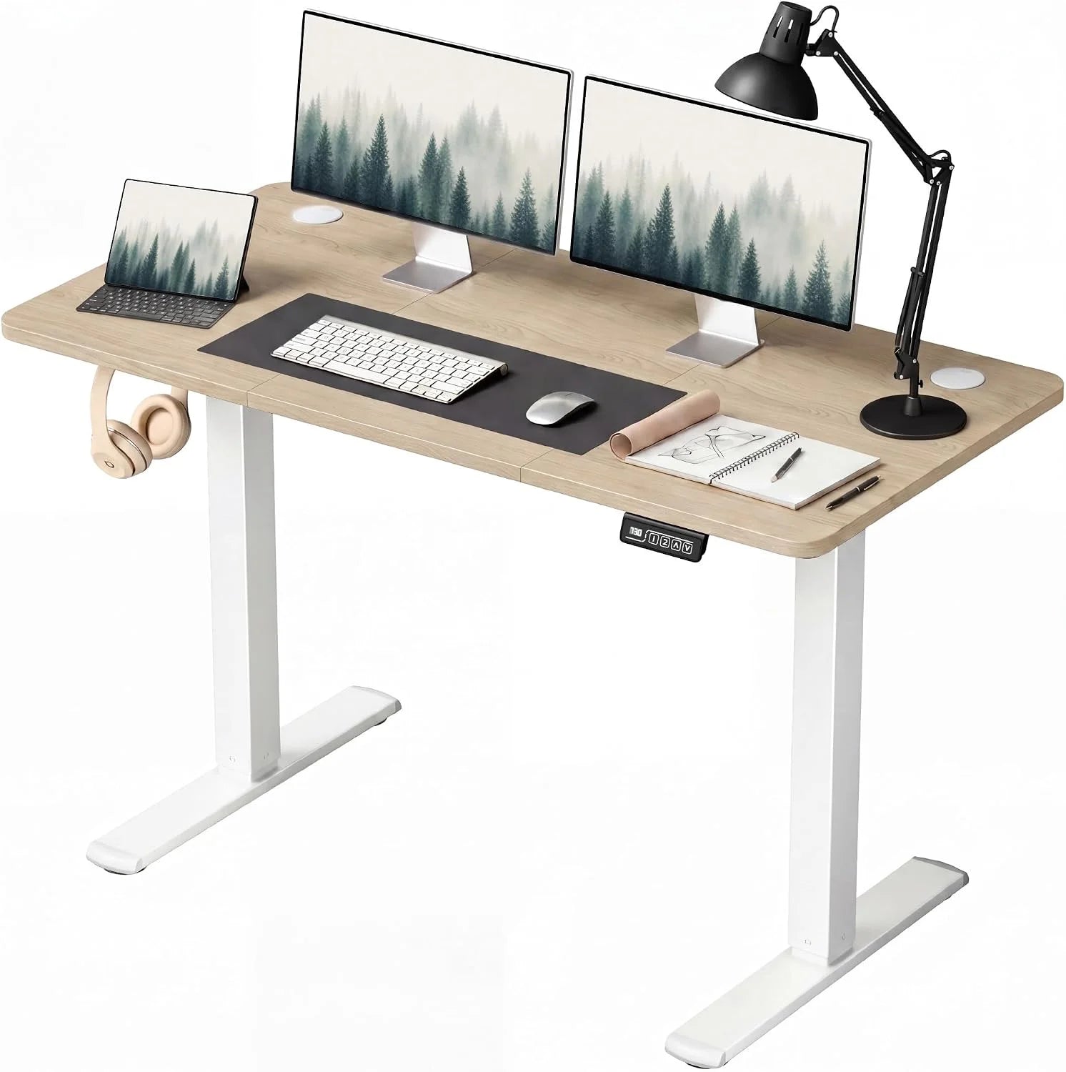 Special 55 x 24 Inches Electric Height Adjustable Standing Desk Large Sit Stand Up Desk Home Office Computer Desk Memory - Image 28