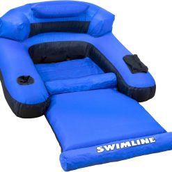 Special SWIMLINE Solstice Fabric Covered Pool Float Mattress Red Lounger Raft for Adults & Kids I Comfortable Head Back Rest