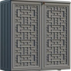 Special Outdoor Storage Cabinet Waterproof with Shelf, Resin Storage Sheds Outdoor Cabinets for tub Towels/Chemicals/Grill