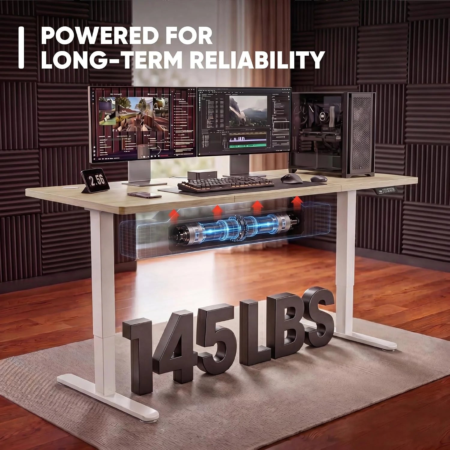 Special 55 x 24 Inches Electric Height Adjustable Standing Desk Large Sit Stand Up Desk Home Office Computer Desk Memory - Image 31