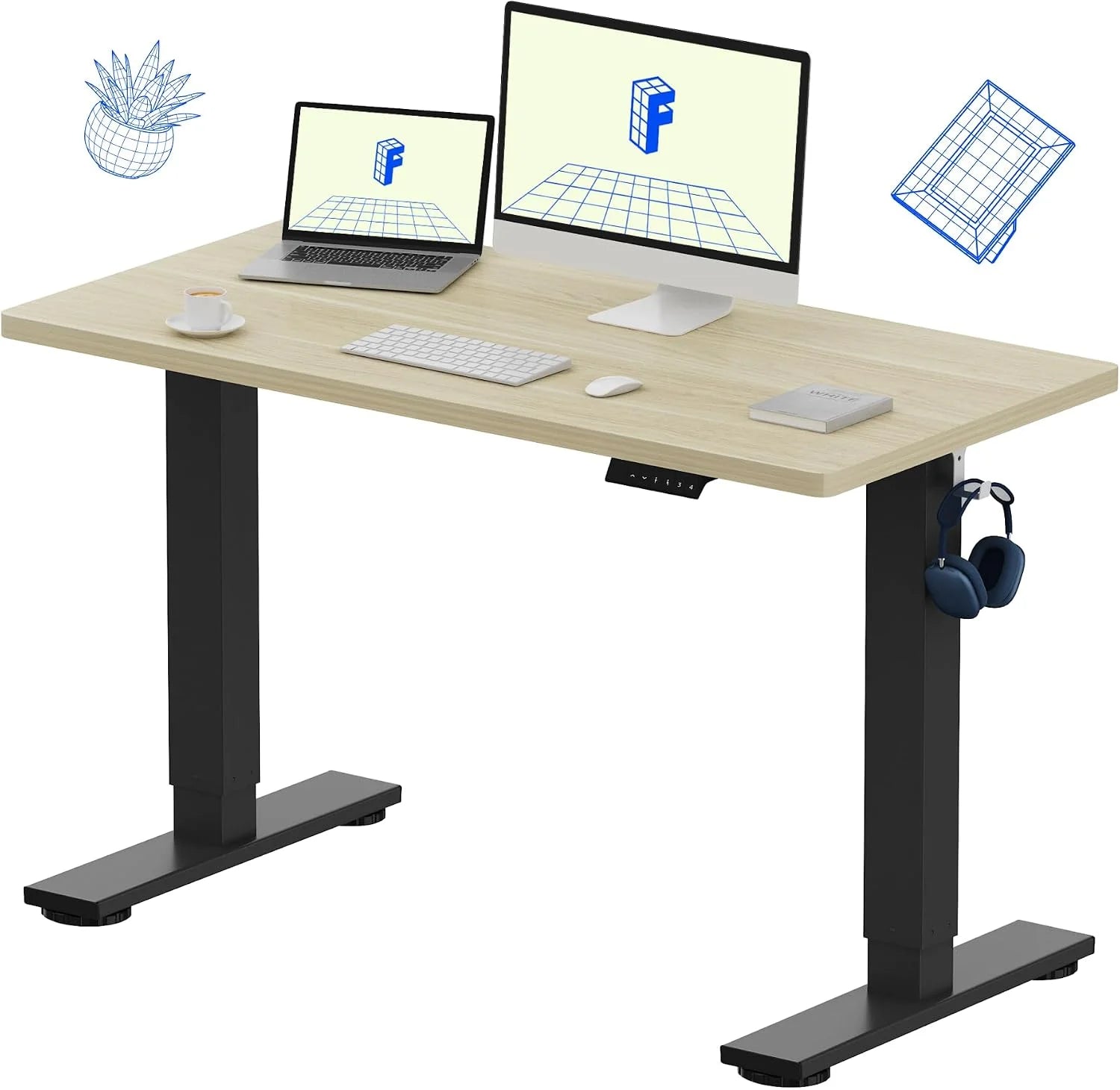 Special FLEXISPOT EN1 One-Piece Standing Desk, Electric Adjustable with 4 Memory Presets, 176 LBS Capacity, 48x24 Black - Image 38