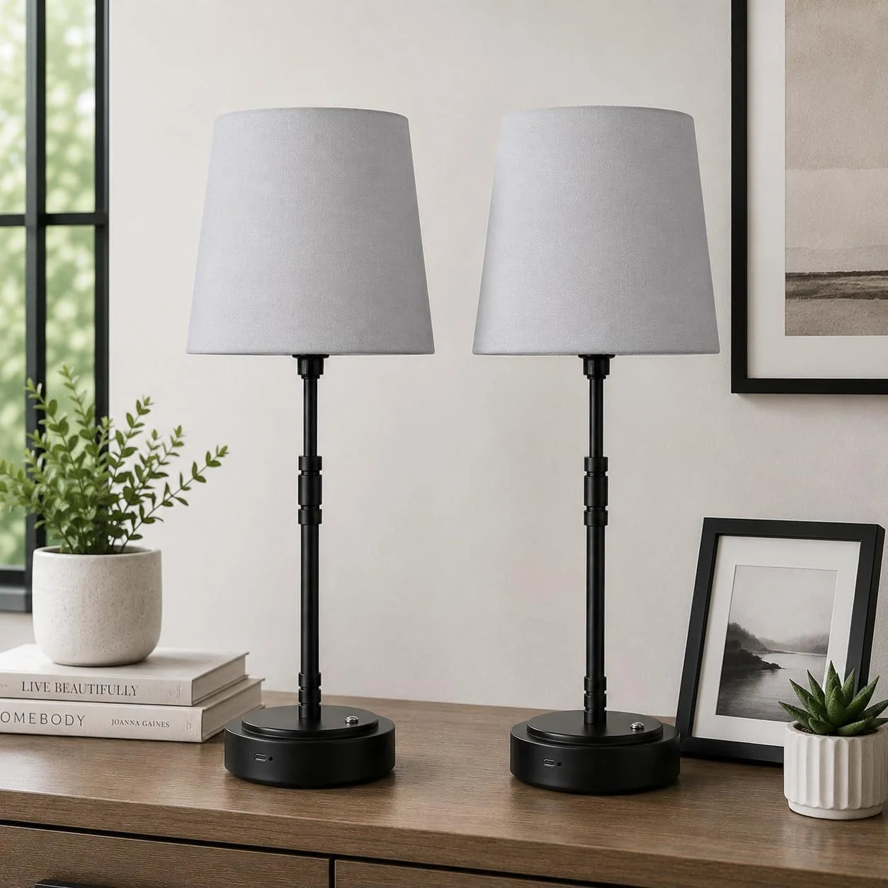 Special Cordless Table Lamps Set of 2 ¨C Battery Operated Lamp with 7500mAh Rechargeable Battery, Dimmable, Bulb Included - Image 8