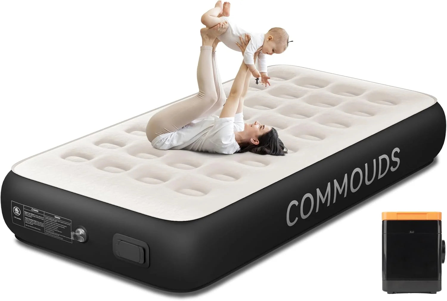 Special COMMOUDS Queen Air Mattress with 2000mAh Battery Powered Pump, 18 Raised Inflatable Mattress, Portable Blow up Mattress - Image 2