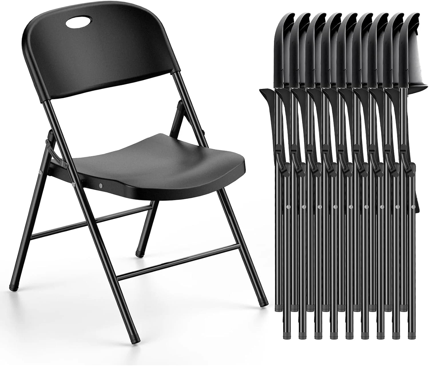 Special 350 Weight Limit Heavy Duty Plastic Folding Chair with Reinfoced Steel Frame for Indoor and Outdoor, Wedding - Image 7