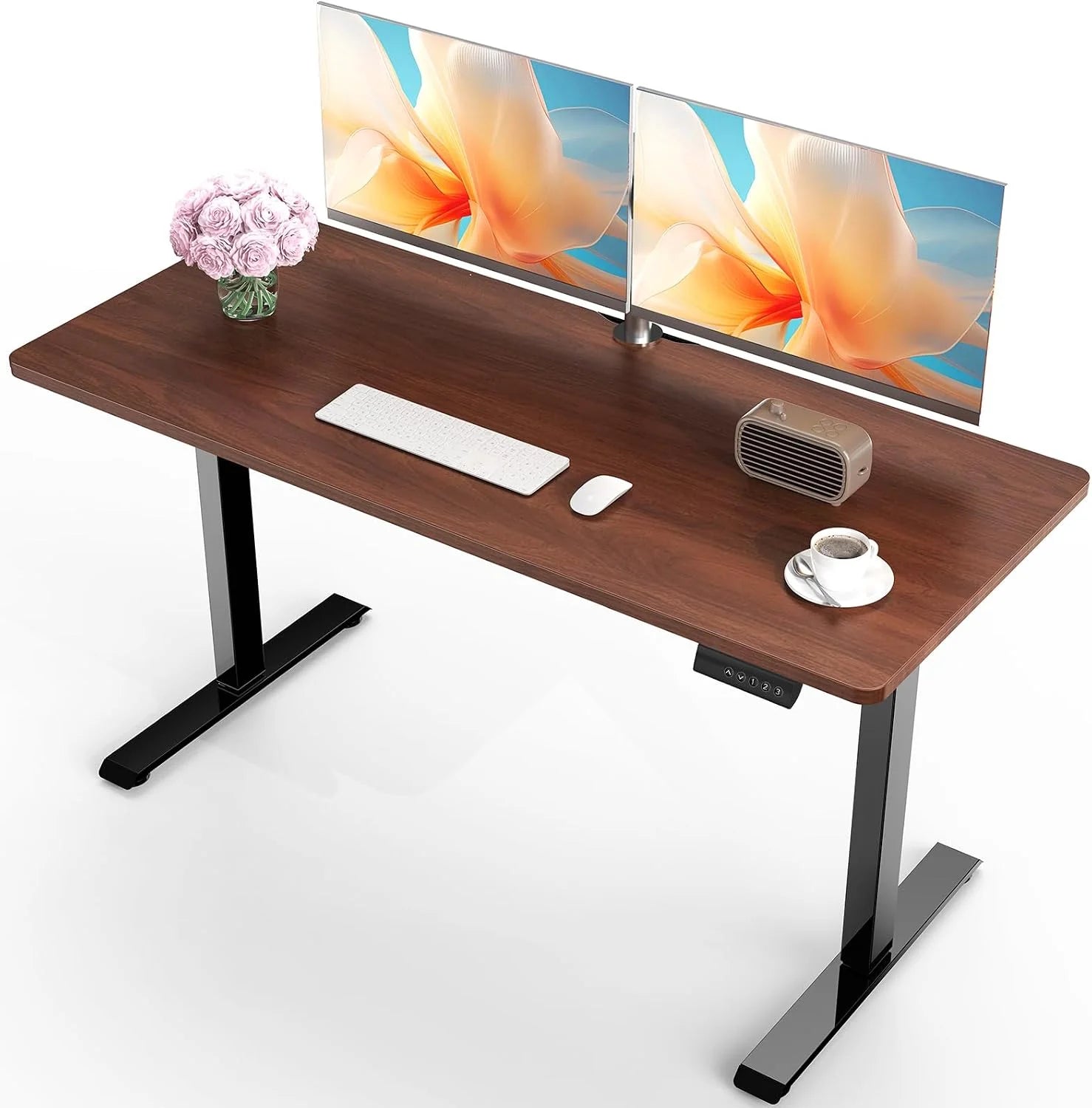 Special Veken 55 Inch Large Electric Standing Desk, Gaming Table, Height Adjustable Sit Stand Up Computer Tables for Home Office - Image 3