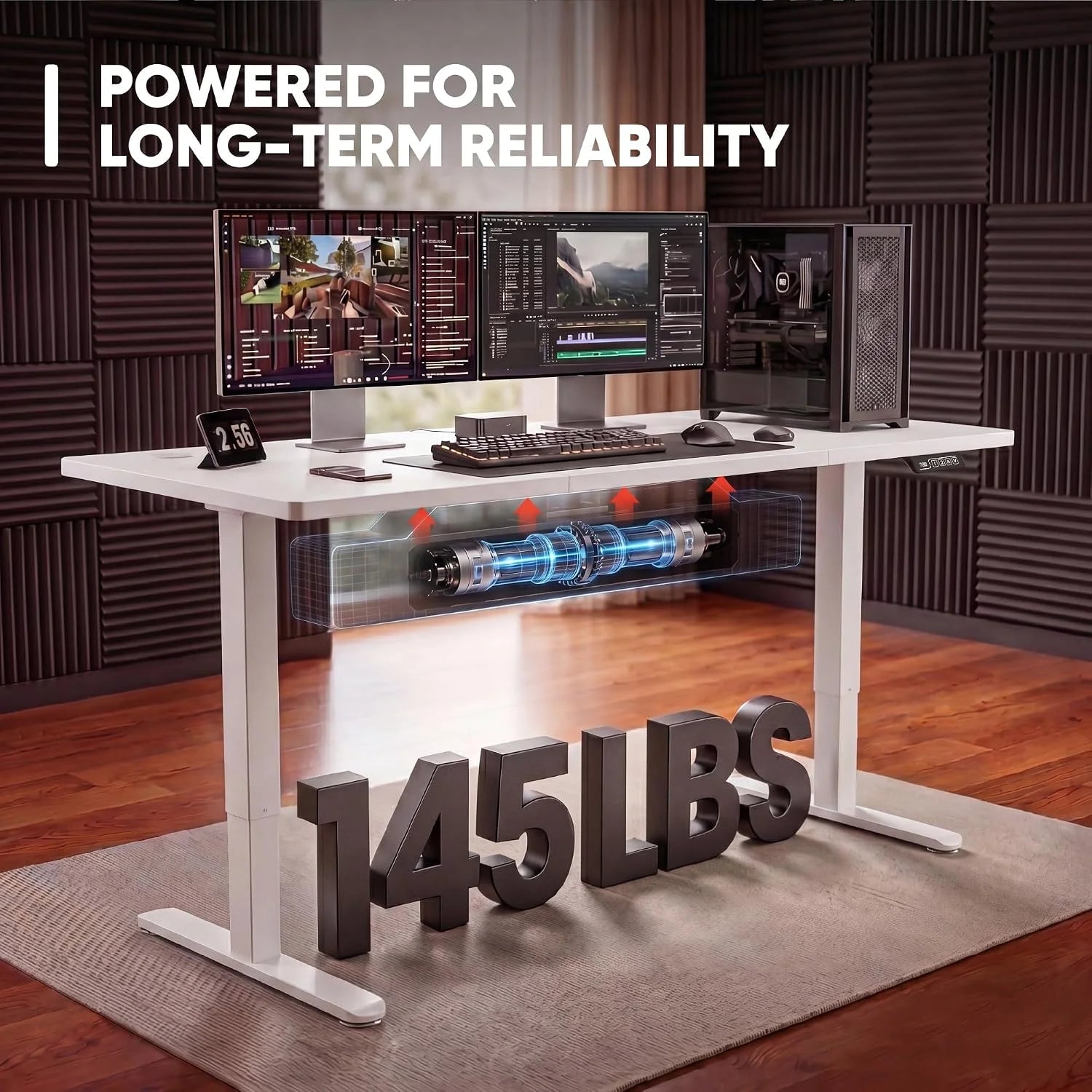 Special 55 x 24 Inches Electric Height Adjustable Standing Desk Large Sit Stand Up Desk Home Office Computer Desk Memory - Image 46