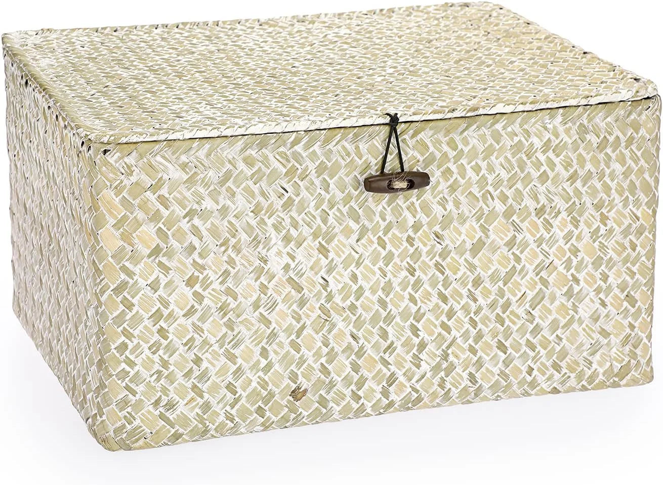 Special Shelf Baskets Bin with Lid Large Handwoven Basket Box, Coffee, Natural Seagrass Storage Baskets - Image 4