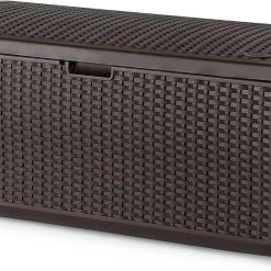 Alternative view of Special Suncast Outdoor Storage Box " 73 Gallon Mocha Brown Deck Box for Patio, weather-resistant Outdoor Storage Bench