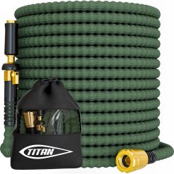 Special Flexible Garden Hose 100FT, Ultra Lightweight, Heavy Duty Water Hose with Brass Fittings & Jet Nozzle