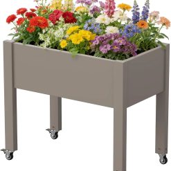 Alternative view of Special Bifanuo Plastic Elevated Planter Box with Legs & Wheels