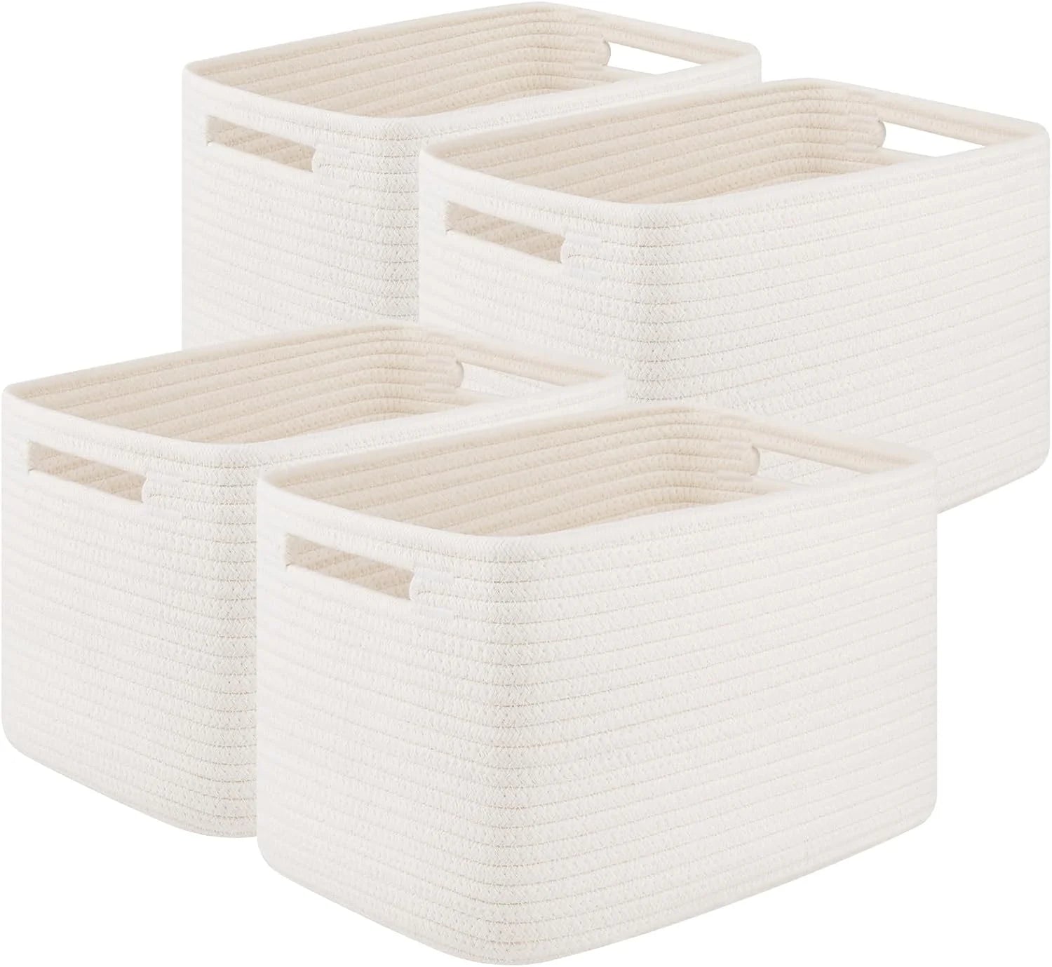 Special 4Packs Natural Cotton Rope Storage Baskets for Organizing Toys, Clothes, Towels & Books, Soft Versatile Organizers - Image 6