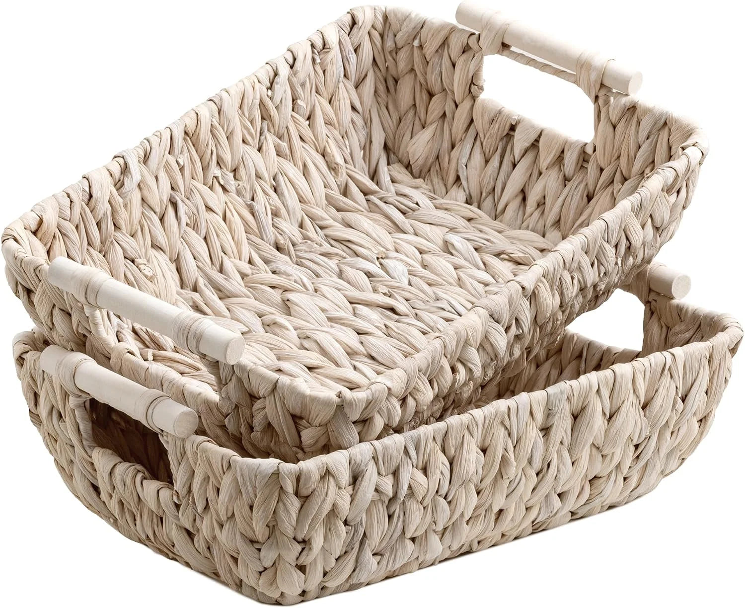Special StorageWorks Wicker Baskets for Organizing, Water Hyacinth Storage Baskets, Wicker Storage Baskets for Shelves - Image 5