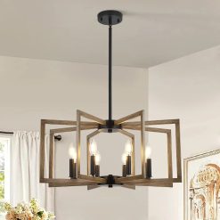 Special 6-Light Gold Pendant Light, Modern Farmhouse Dining Room Light Fixtures Over Table