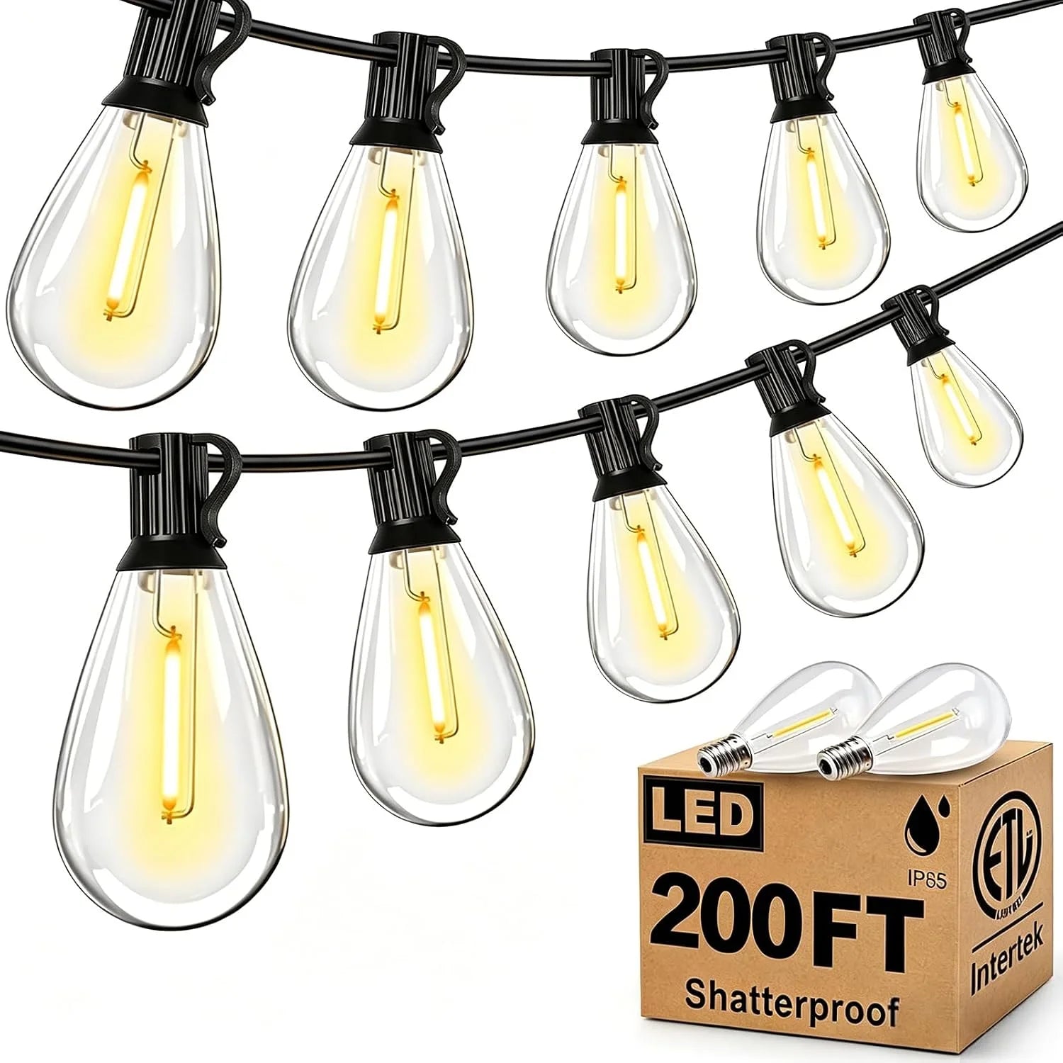 Special Tenmiro 200FT LED Outdoor String Lights with Remote, 74+2 Shatterproof Bulbs Dimmable Timing 3 Light Modes Outside Patio - Image 7