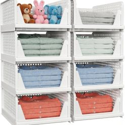 Special Stackable Closet Storage Basket, Stackable Storage Bins, Multifunctional & Foldable Closet Organizer