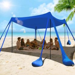Alternative view of Special Beach Tent Sun Shelter 10x10FT Beach Shade Canopy with 8 Sandbags, UPF 50+ Protection Beach Shade Canopy