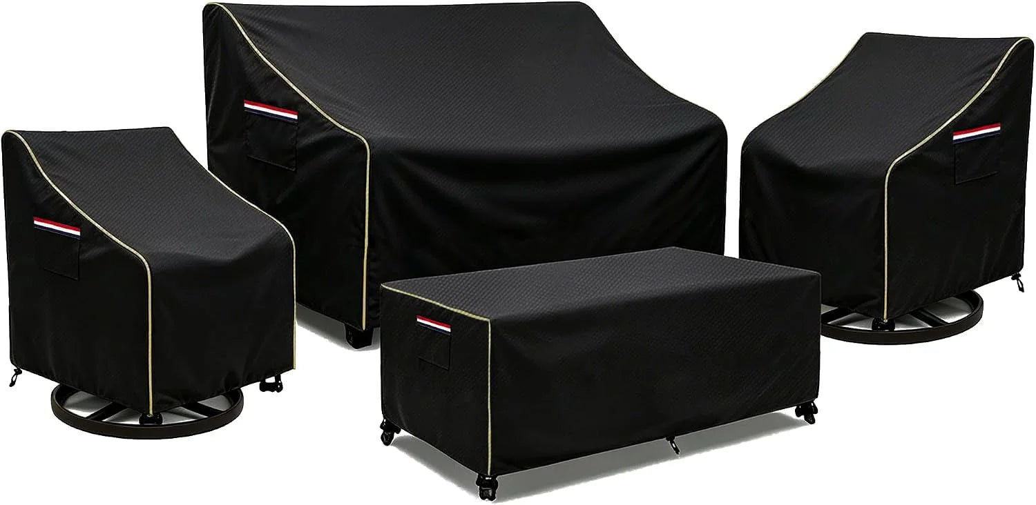 Special Wavecover 4-Piece Patio Furniture Cover Set, 600D Heavy Duty Outdoor Furniture Covers Waterproof " Fits 3-Seater Sofa - Image 4
