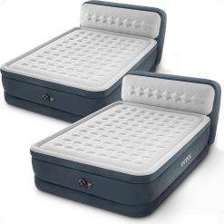 Alternative view of Special INTEX Queen Size Air Mattress, 18in Height Airbed with Headboard, Built-in Pump
