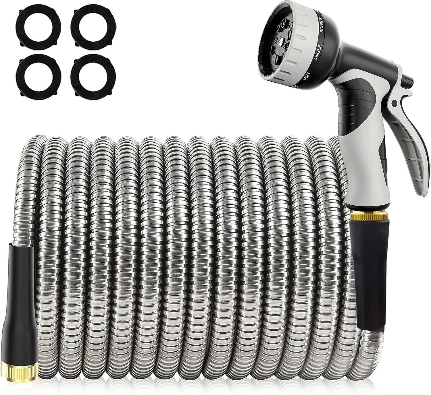 Special 150ft Stainless Steel Garden Hose, No-Kink Leak-Proof Crush Resistant, 10-Function Nozzle for Lawn Care - Image 3
