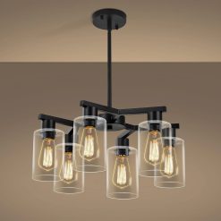 Alternative view of Special 4-Light Modern Farmhouse Black Chandelier