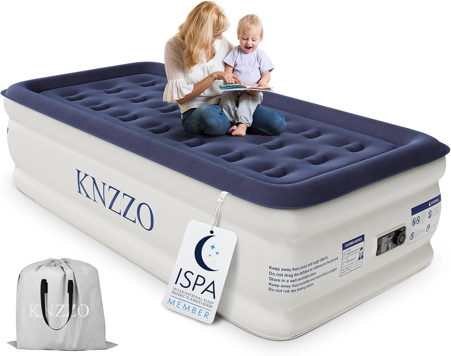 Special Twin Air Mattress with Built-in Pump, 18 Top Inflatable Mattress with Waterproof Flocking Fabric - Image 2