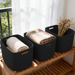 Alternative view of Special 3 Pack Woven Baskets,Storage Baskets for Shelves with Handles, 13.5×11×9.5,Closet Baskets,Gift Basket,Nursery