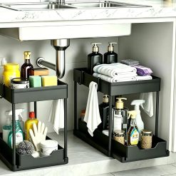 Alternative view of Special Sink Organizer 2 Pack, Bathroom Cabinet Organizer, 2 Tier Sliding Cabinet Basket Organizer Drawer, Baskets