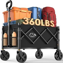 Alternative view of Special NWH Collapsible Wagon Cart with Wheels Foldable, 360LBS Large Capacity Portable Folding Utility Heavy Duty Beach Wagons Cart with All-Terrain