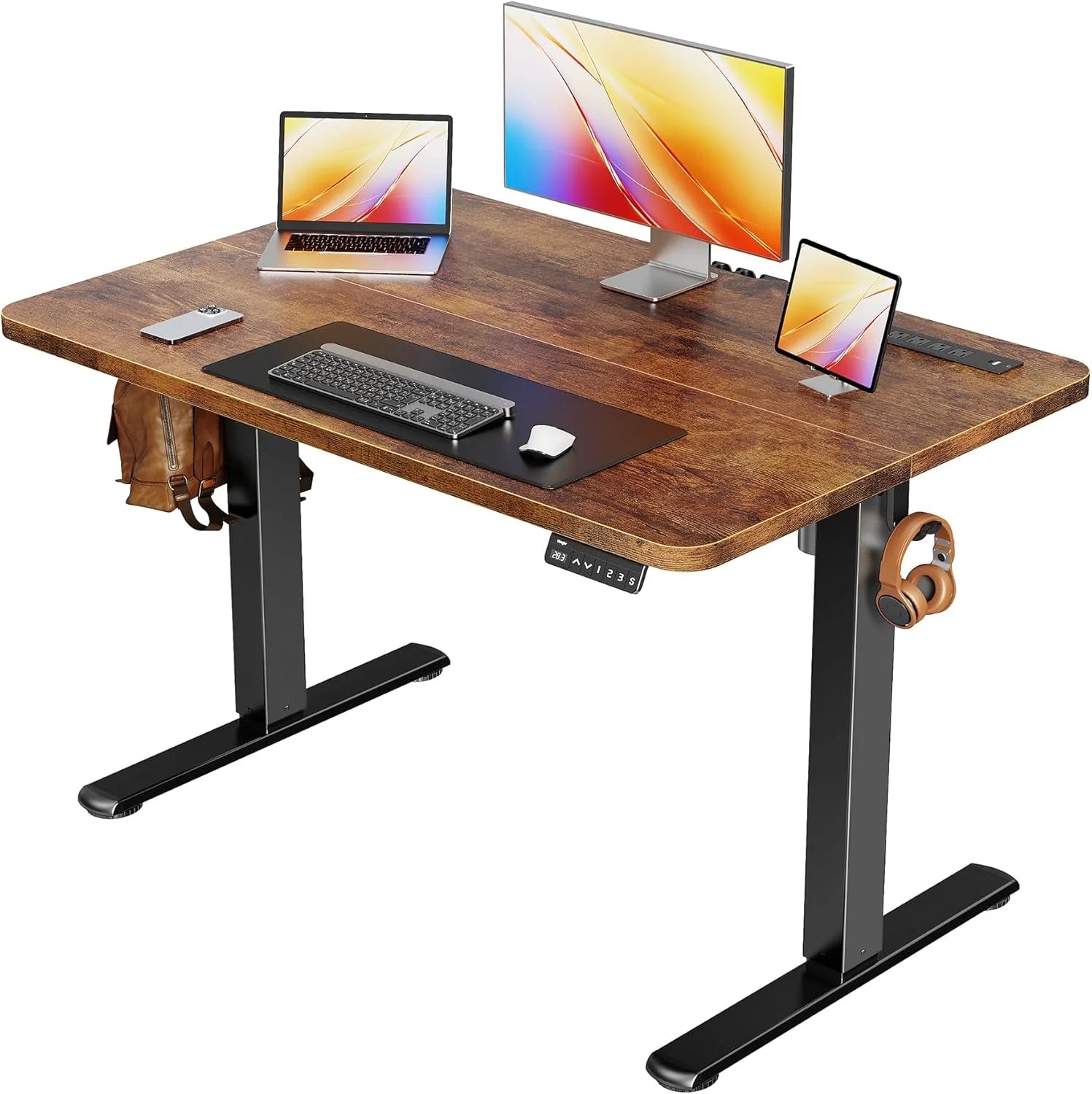 Special Electric Standing Desk with Power Outlets and USB-C Port, 47 X 24 Inch Height Adjustable Desk - Image 5