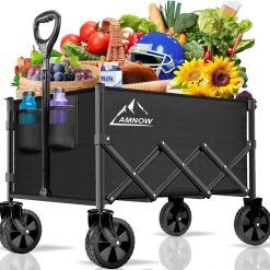 Alternative view of Special 100L Collapsible Wagon Cart with All Terrain Wheels, 350LBS, Black
