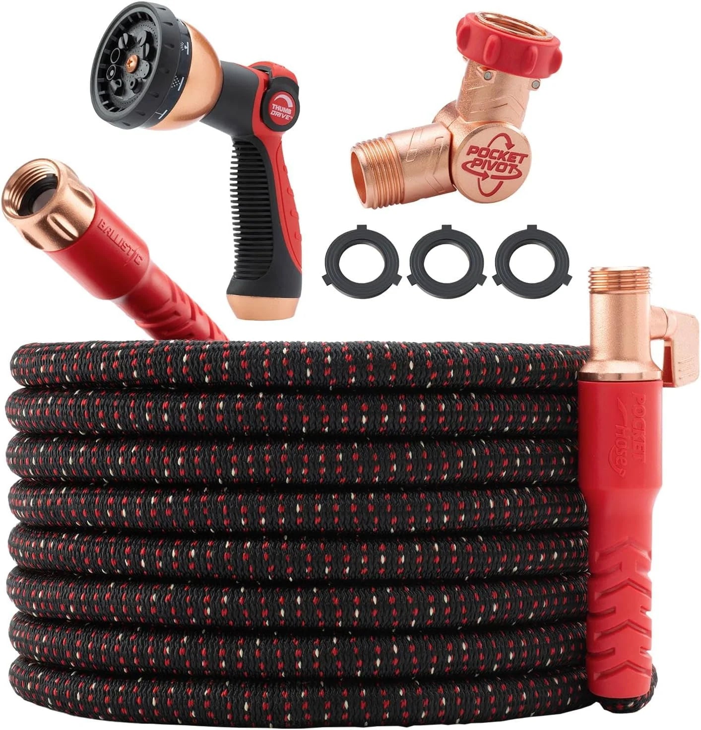 Special Pocket Hose Ballistic 50 FT Expandable Garden Hose, No-Kink, 360° swiveling pocket pivot connector - Image 4