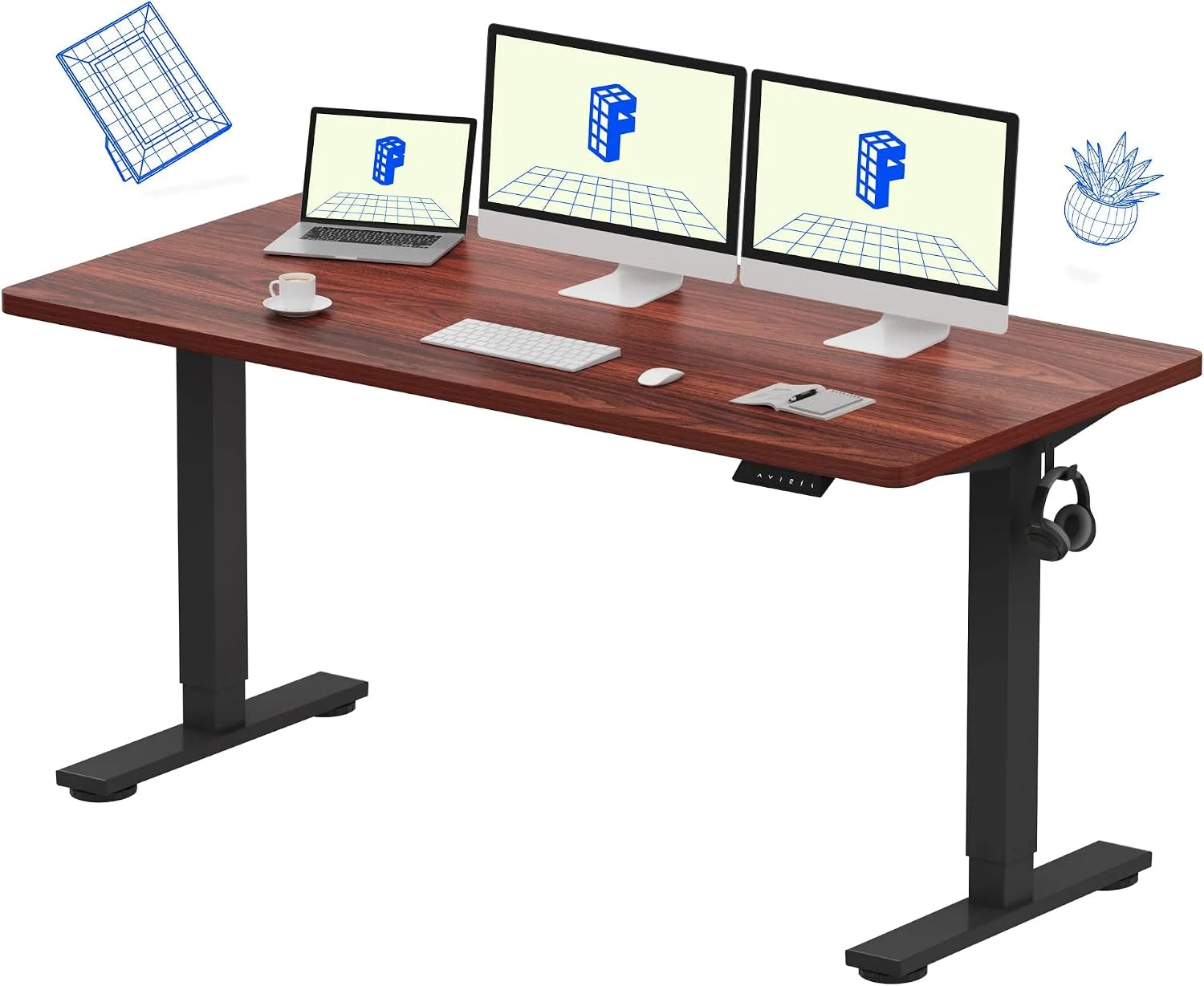 Special FLEXISPOT EN1 One-Piece Standing Desk, Electric Adjustable with 4 Memory Presets, 176 LBS Capacity, 48x24 Black - Image 44