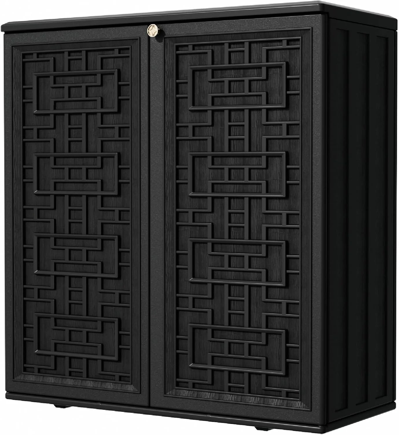 Special Outdoor Storage Cabinet Waterproof with Shelf, Resin Storage Sheds Outdoor Cabinets for tub Towels/Chemicals/Grill - Image 4