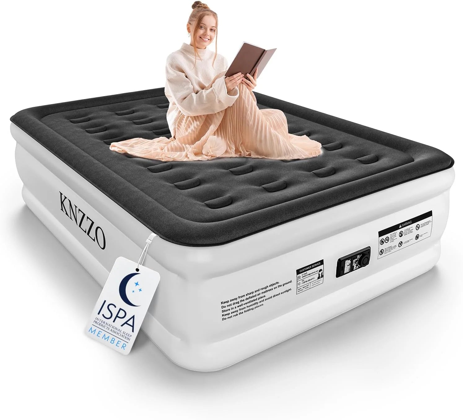 Special Twin Air Mattress with Built-in Pump, 18 Top Inflatable Mattress with Waterproof Flocking Fabric - Image 9
