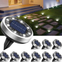 Special 16 Pack Solar Lights Outdoor Waterproof, 8 LED Solar Ground Lights – For Home Projects