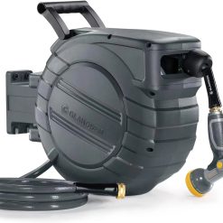 Alternative view of Special GLAHODEN Retractable Garden Hose Reel 5/8 in x 65 ft, 2025 Upgraded Dual Ratchet Lock UV & Freeze Protection Brass Seal