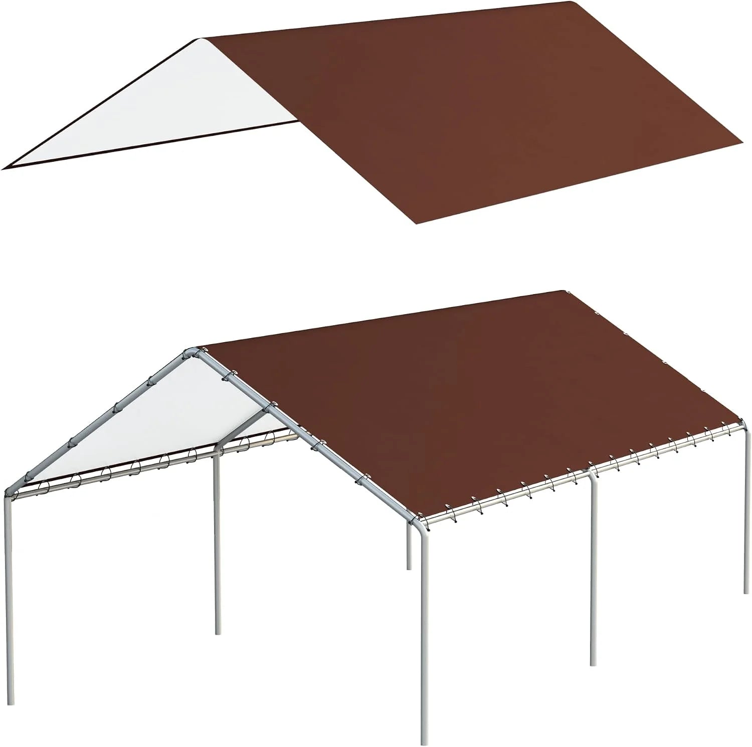 Special Ft Carport Replacement Canopy Cover Garage Top Tent Shelter Tarp with Free 48 Ball Bungee Cords