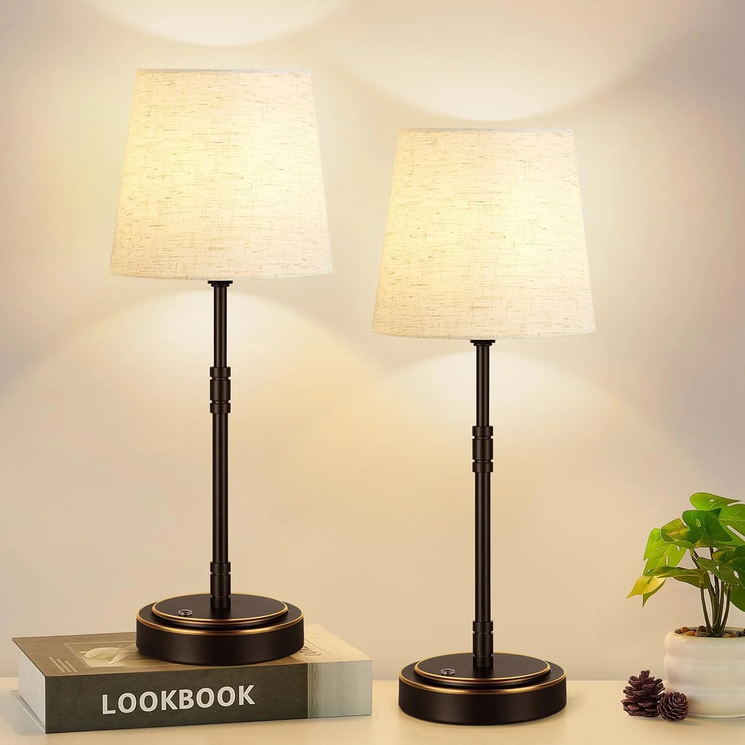 Special Cordless Table Lamps Set of 2 ¨C Battery Operated Lamp with 7500mAh Rechargeable Battery, Dimmable, Bulb Included - Image 5