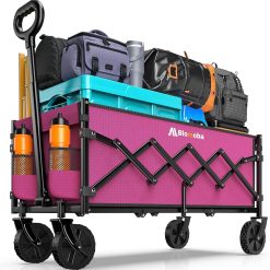 Special Blomoba 35 Extra Long Folding Wagon with Adjustable Handle & Wheels, Black