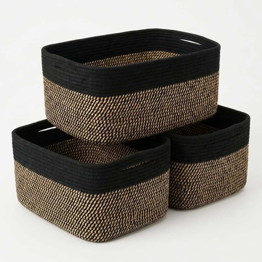 Special Storage Basket for Shelves 16.8”x13”x7.5”2 Pack, Large Storage Baskets, Soft Cotton Rope Woven Baskets - Image 4