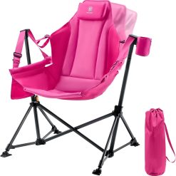 Special ADVANCED Padded Oversized Hammock Camping Chair, Compact Heavy Duty Swing Chair with Multi-Storage Pockets
