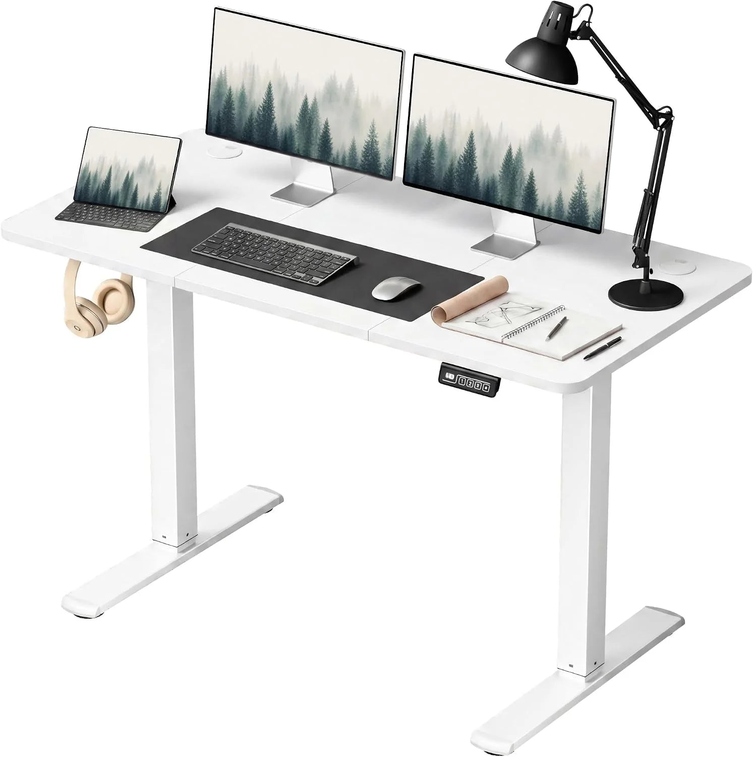 Special 55 x 24 Inches Electric Height Adjustable Standing Desk Large Sit Stand Up Desk Home Office Computer Desk Memory - Image 43