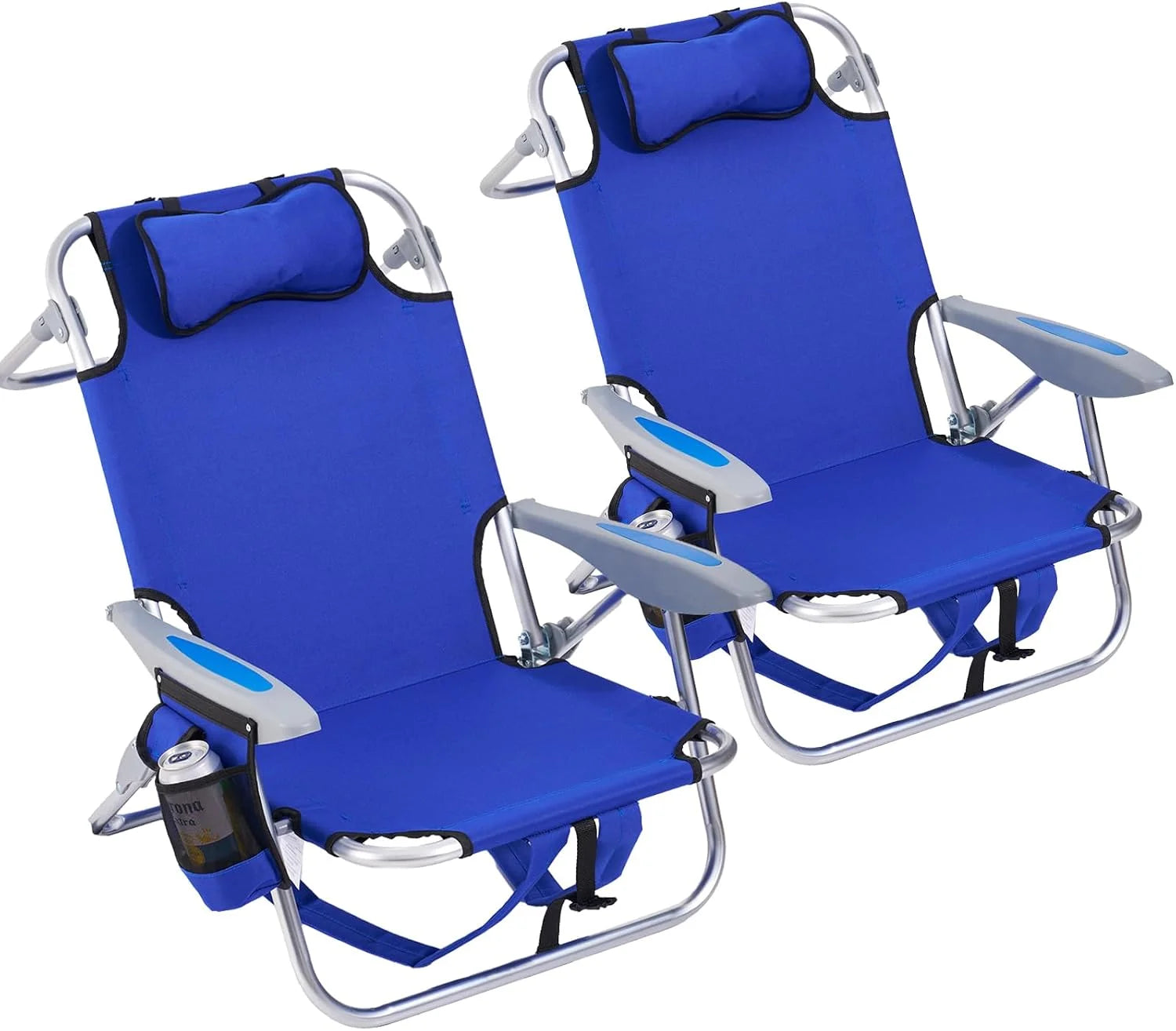 Special 2 Pack Lightweight Portable Camping Beach Chair for Adults, Outdoor Lay Flat Folding Beach Chairs with 5 - Image 10