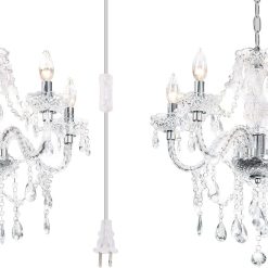 Alternative view of Special Crystal Clear Chandelier 5-Light Pendant Ceiling Lighting Fixture