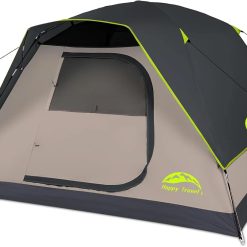 Special Happy Travel Camping Tent, 4/6 Person Dome Tents for Camping with Rainfly, Waterproof Clip Easy Setup Portable Family