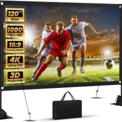 Alternative view of Special Projector Screen with Stand: Portable Projector Screen Outdoor Indoor Front/Rear16: 9 4K HD with Carry Bag