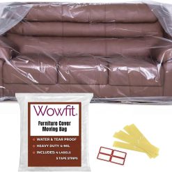 Special 4mil Couch Cover for Moving, Clear Sofa Storage Bag, 92Wx42Dx62/41H