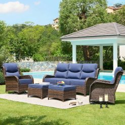 Special HILLGA Luxury High Back Patio Furniture Set with 6-Inch Thick Cushion